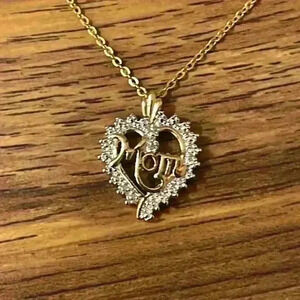 Gold Heart Mom Necklace